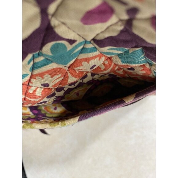 Vera Bradley Cross Over Purse Purple Paisley Quilted Hipster Purse Bag 10 X 11 - Picture 12 of 12